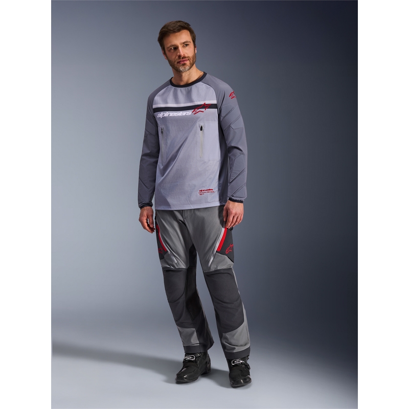 Alpinestars Maxdura Dual motocrossipaita vaaleanharmaa-tummanharmaa-oranssi