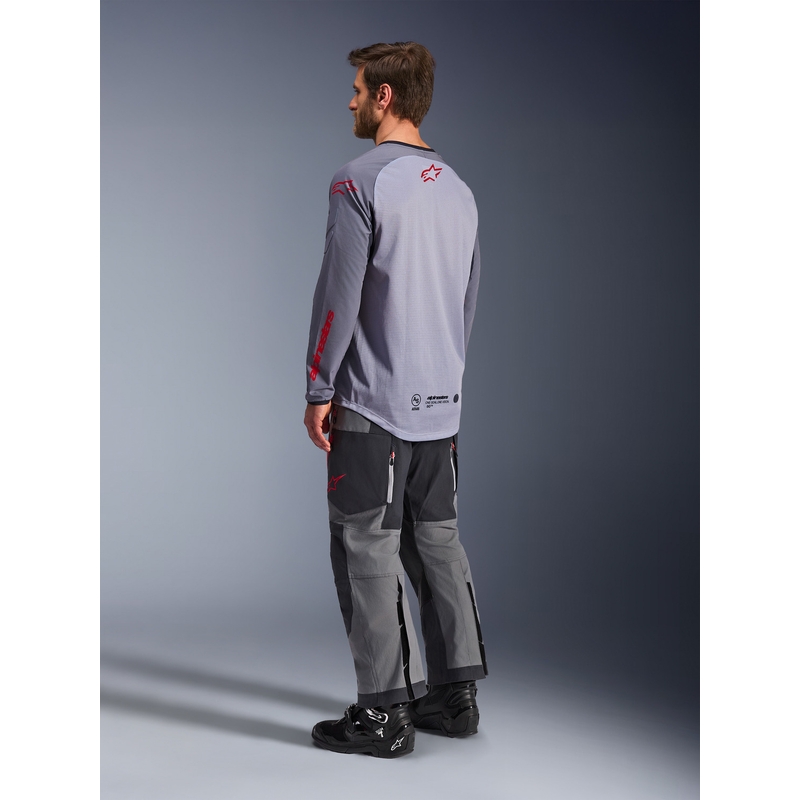 Alpinestars Maxdura Dual motocrossipaita vaaleanharmaa-tummanharmaa-oranssi