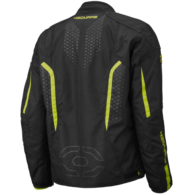 Moottoripyörätakki 4SQUARE Sportster Dart musta-fluo keltainen