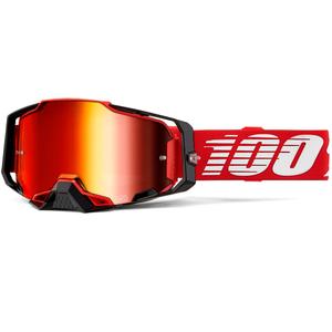 Motocrosslasit 100% Armega Red punaisella pleksilasilla