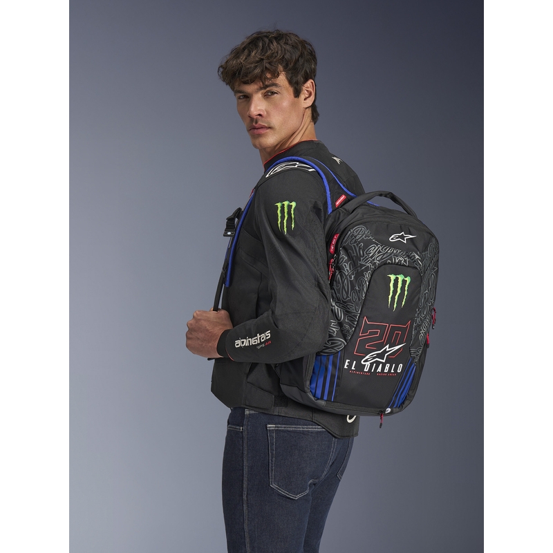 Alpinestars City Hunter V2 FQ20 Monster Collection Reppu Musta-Neonpunainen-Sinivihreä 22 L