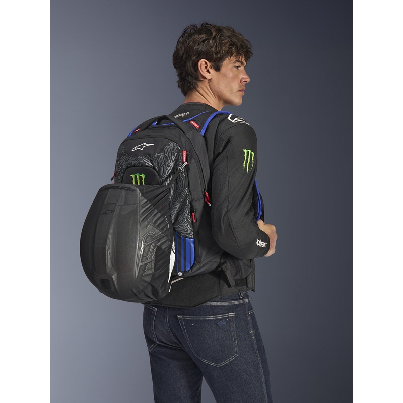 Alpinestars City Hunter V2 FQ20 Monster Collection Reppu Musta-Neonpunainen-Sinivihreä 22 L