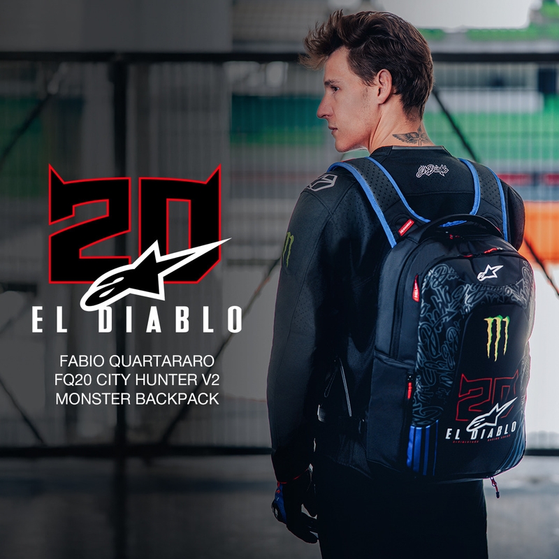 Alpinestars City Hunter V2 FQ20 Monster Collection Reppu Musta-Neonpunainen-Sinivihreä 22 L