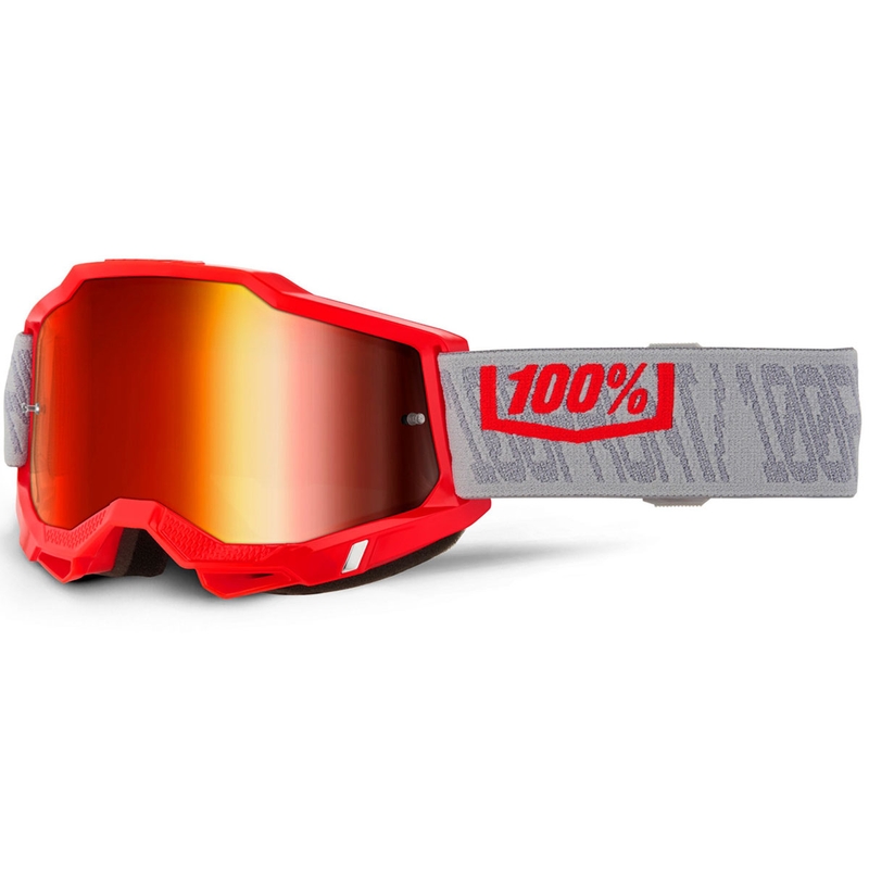 Motocrosslasit 100% ACCURI 2 Gatorback punaisella pleksilasilla