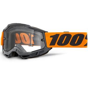 Motocrosslasit 100% ACCURI 2 Enduro oranssit, kirkkaalla tuplapleksilasilla