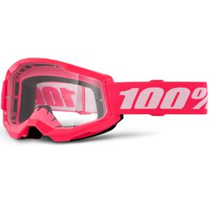 Motocrosslasit 100% STRATA 2 NEW pinkki kirkkaalla pleksilasilla