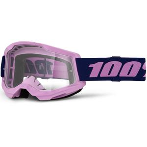 Motocrosslasit 100% STRATA 2 NEW violetit kirkkaalla pleksilasilla