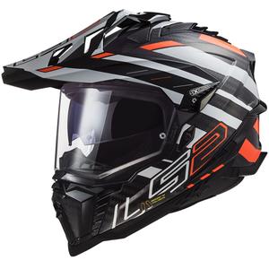 Enduro kypärä LS2 MX701 Explorer C Edge 06 musta-harmaa-fluo-oranssi