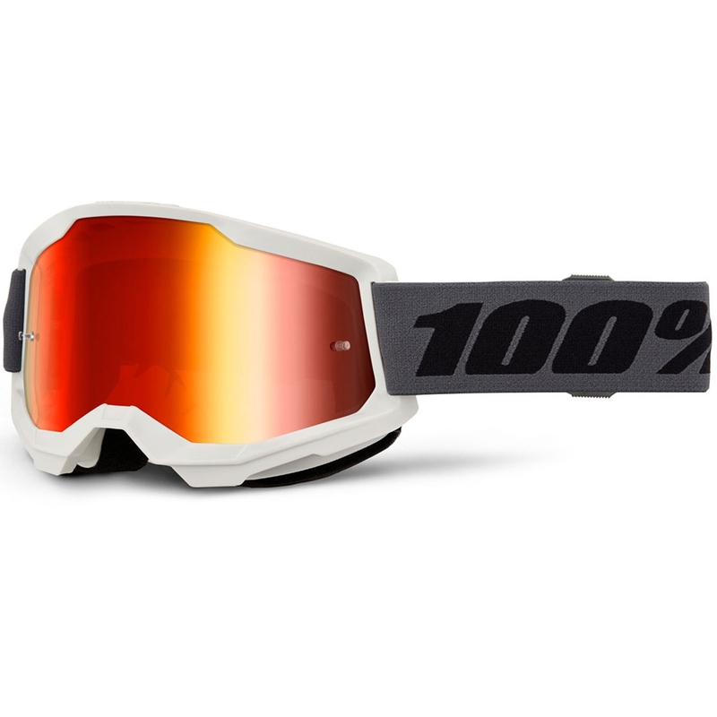 Motocrosslasit 100% STRATA 2 NEW harmaat punaisella pleksilasilla