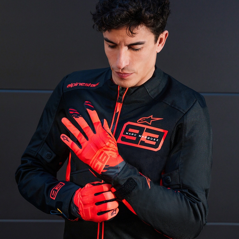 Alpinestars Reef V2 MM93 Moottoripyörähanskat Fluo Collection Puna-Punainen-Musta