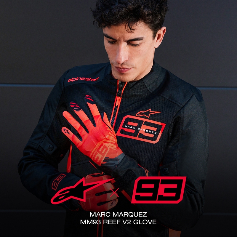 Alpinestars Reef V2 MM93 Moottoripyörähanskat Fluo Collection Puna-Punainen-Musta