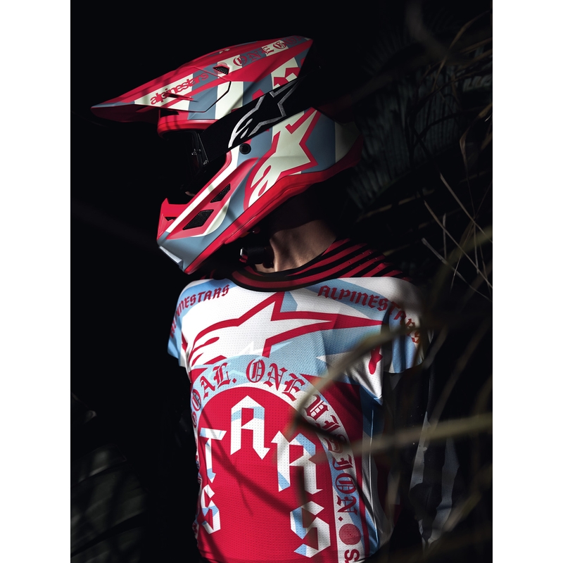 Alpinestars Supertech S-M7 Limited Edition Beast Coast motocrossikypärä harmaa-musta-oranssi