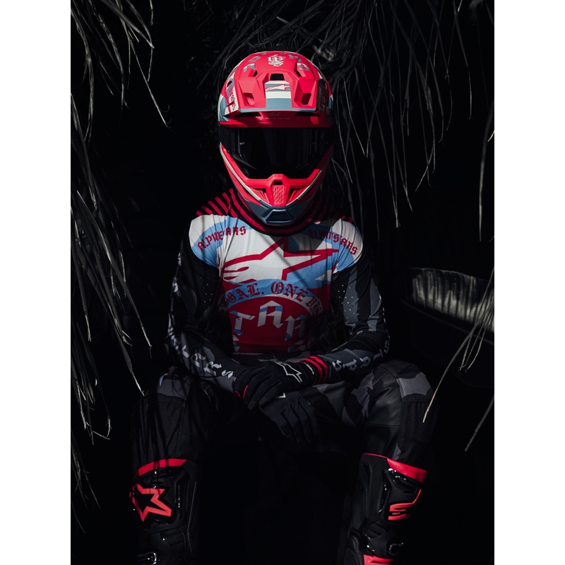 Alpinestars Supertech S-M7 Limited Edition Beast Coast motocrossikypärä harmaa-musta-oranssi