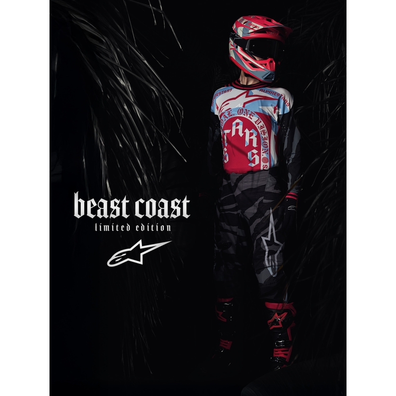 Alpinestars Supertech S-M7 Limited Edition Beast Coast motocrossikypärä harmaa-musta-oranssi