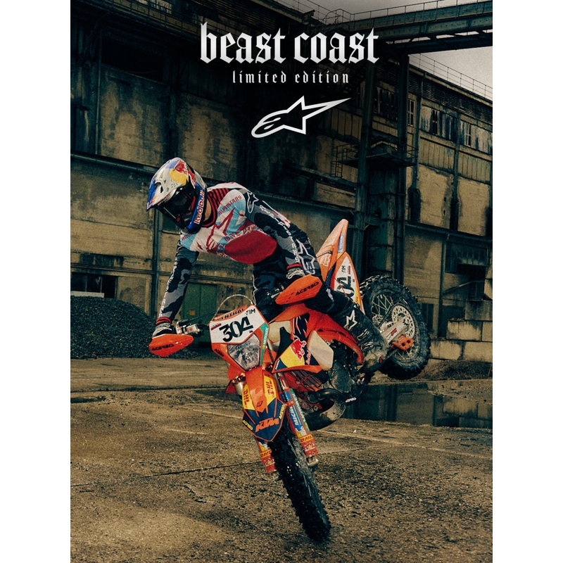 Alpinestars Supertech S-M7 Limited Edition Beast Coast motocrossikypärä harmaa-musta-oranssi