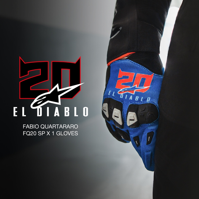 Alpinestars SP X 1 FQ20 moottoripyöräkäsineet, kokoelma, sini-musta-fluo-punainen