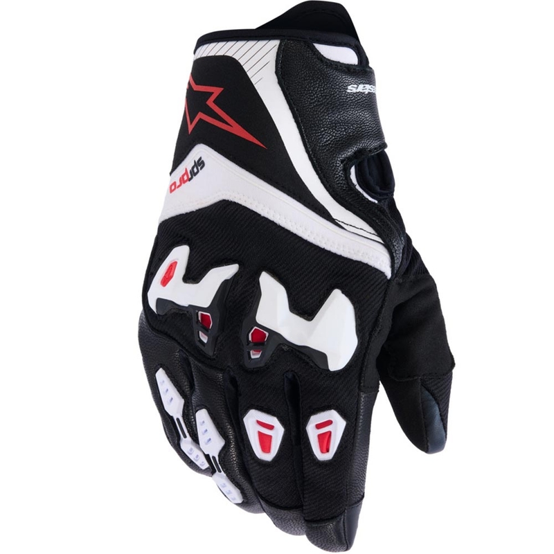 Alpinestars SP-R PRO moottoripyörähanskat musta-valko-punainen