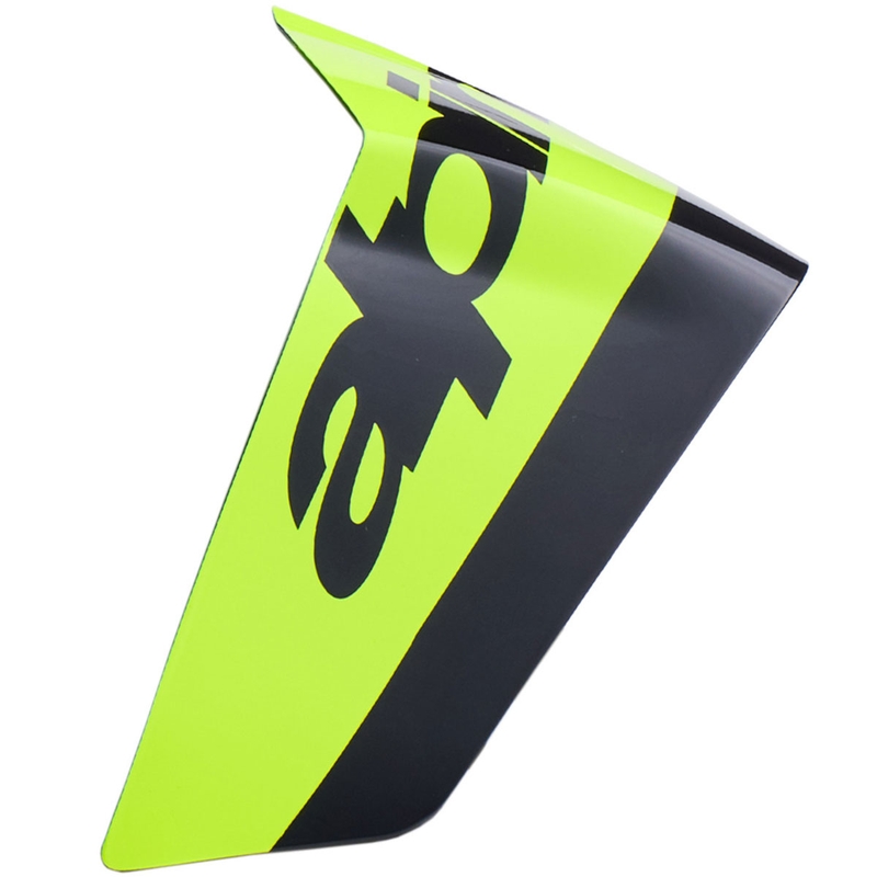 Aerodynaaminen spoileri moottoripyöräkypäriin Alpinestars Supertech R10 Arius kilpaprofiililla, fluo keltainen-musta