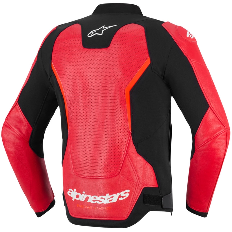 Alpinestars GP Force V2 Airflow nahkainen moottoripyörätakki, fluo punainen-musta-valkoinen