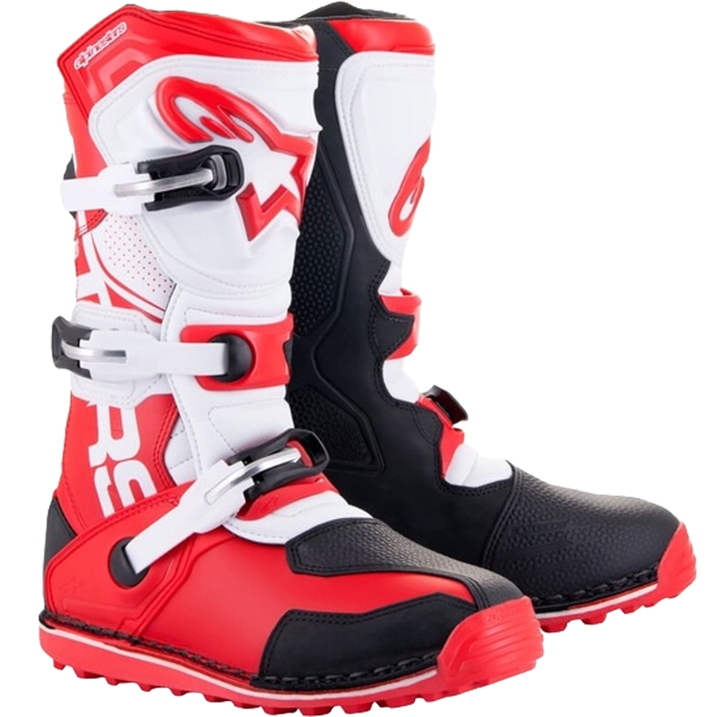Alpinestars Tech Trial moottoripyöräsaappaat valkoinen-punainen-musta