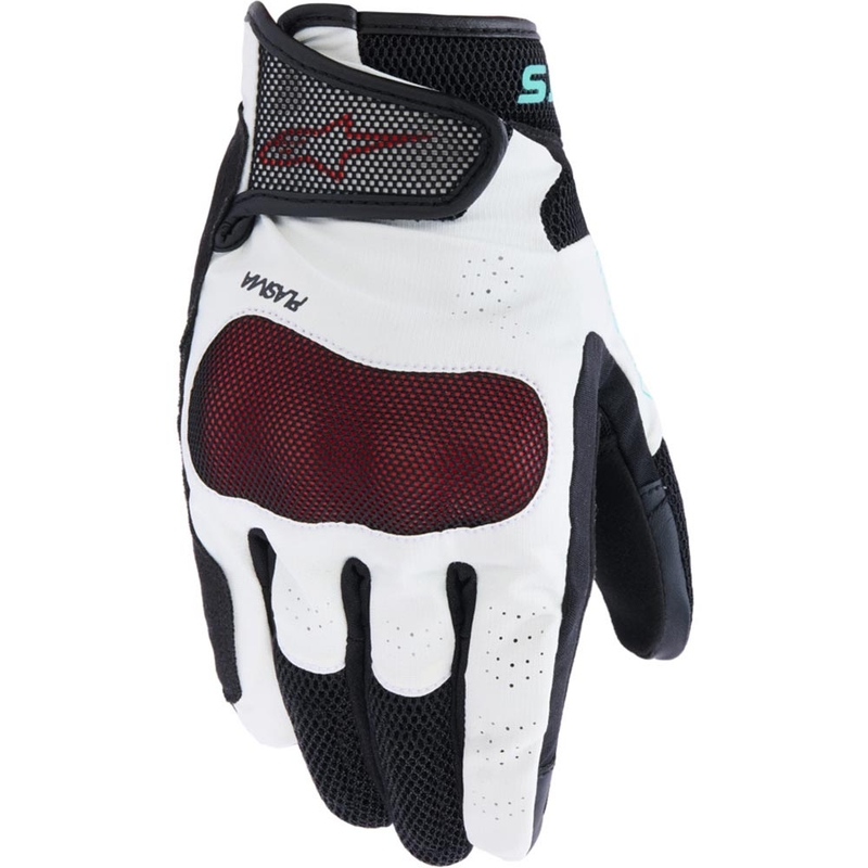 Alpinestars Stella Mogress Airflow naisten moottoripyörähanskat valko-musta-turkoosi