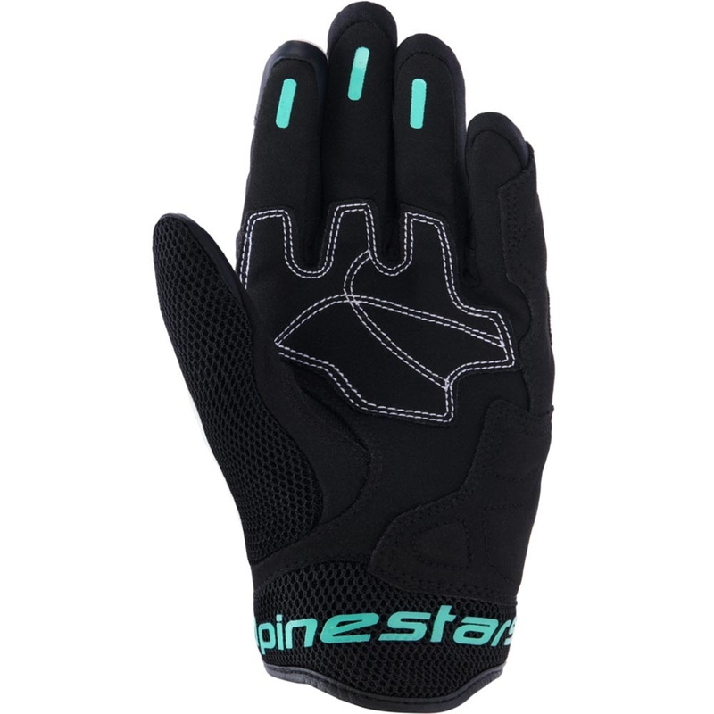 Alpinestars Stella Mogress Airflow naisten moottoripyörähanskat valko-musta-turkoosi