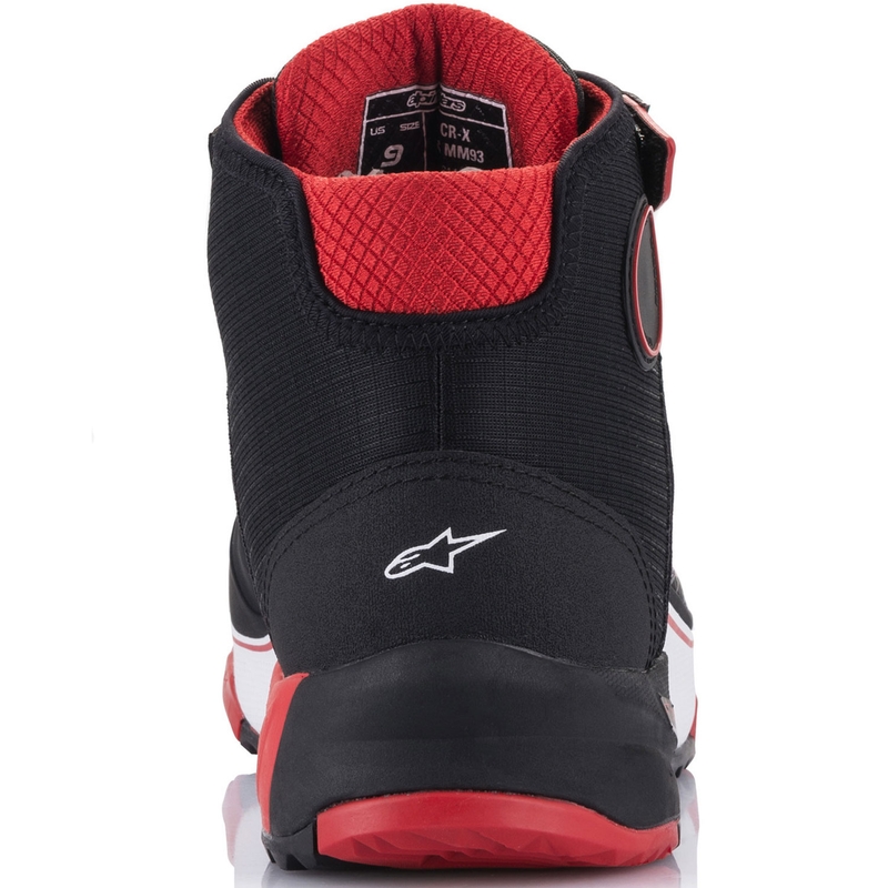 Alpinestars CR-X Drystar MM93 moottoripyöräsaappaat, mallisto musta-puna-valkoinen