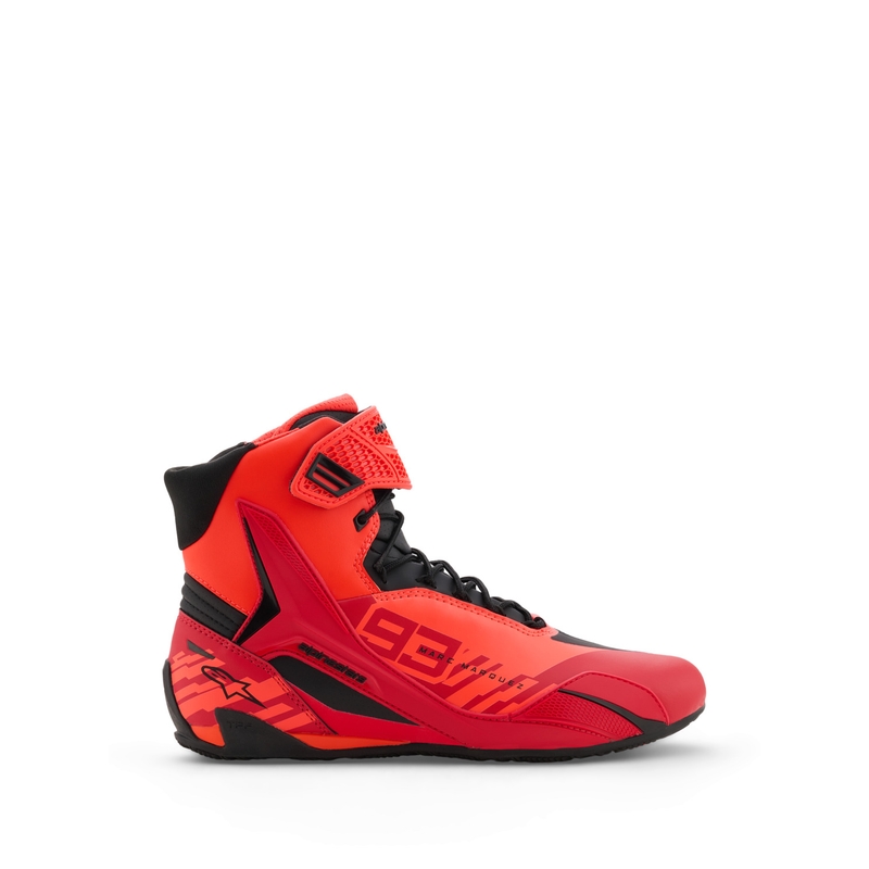 Alpinestars Faster-4 MM93 moottoripyöräsaappaat, fluo-mallisto, puna-puna-musta