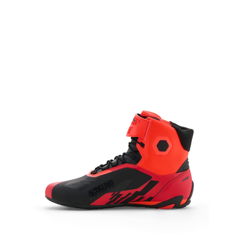 Alpinestars Faster-4 MM93 moottoripyöräsaappaat, fluo-mallisto, puna-puna-musta