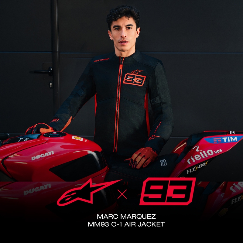 Alpinestars C-1 AIR MM93 moottoripyörätakki, fluo-mallisto, punainen-punainen-musta