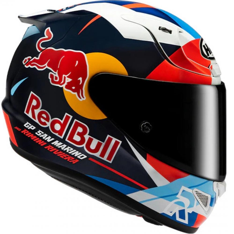 Kokokasvoinen moottoripyöräkypärä HJC RPHA 12 Red Bull Misano GP 2 MC21 sini-valko-punainen