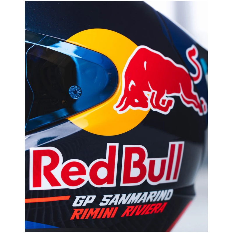Kokokasvoinen moottoripyöräkypärä HJC RPHA 12 Red Bull Misano GP 2 MC21 sini-valko-punainen