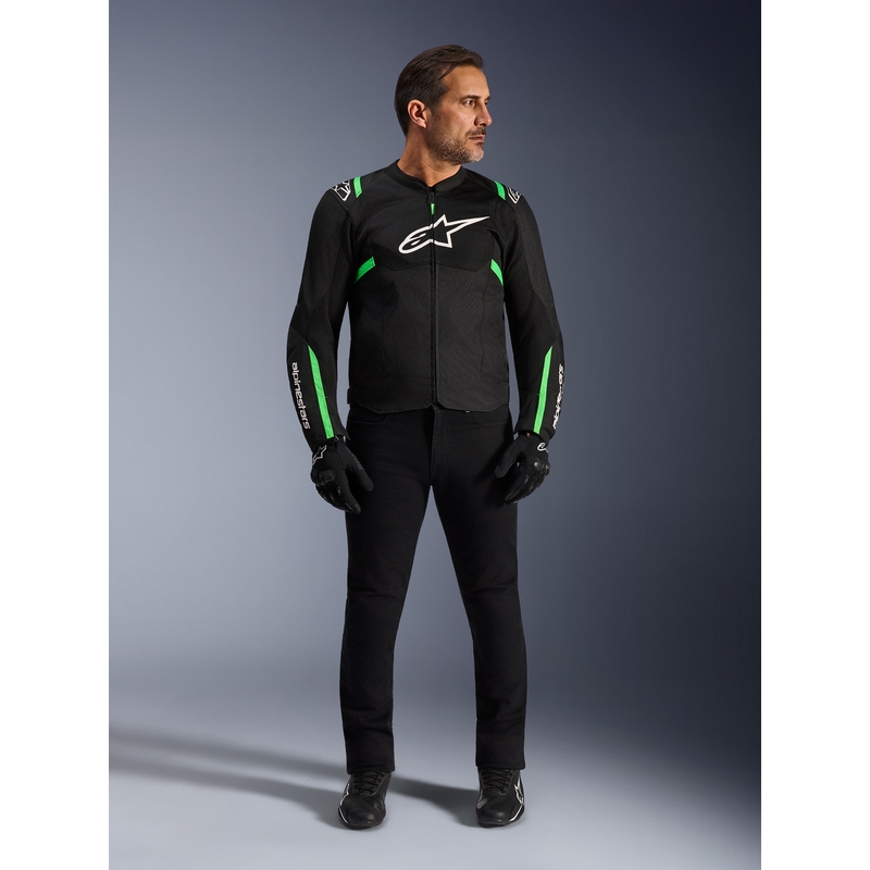 Alpinestars T-SPS Air V2 moottoripyörätakki musta-fluovihreä