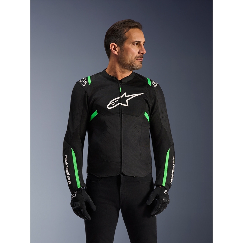 Alpinestars T-SPS Air V2 moottoripyörätakki musta-fluovihreä