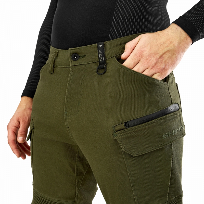 Shima Giro 3.0 Extended Moottoripyöräilyhousut khaki värissä