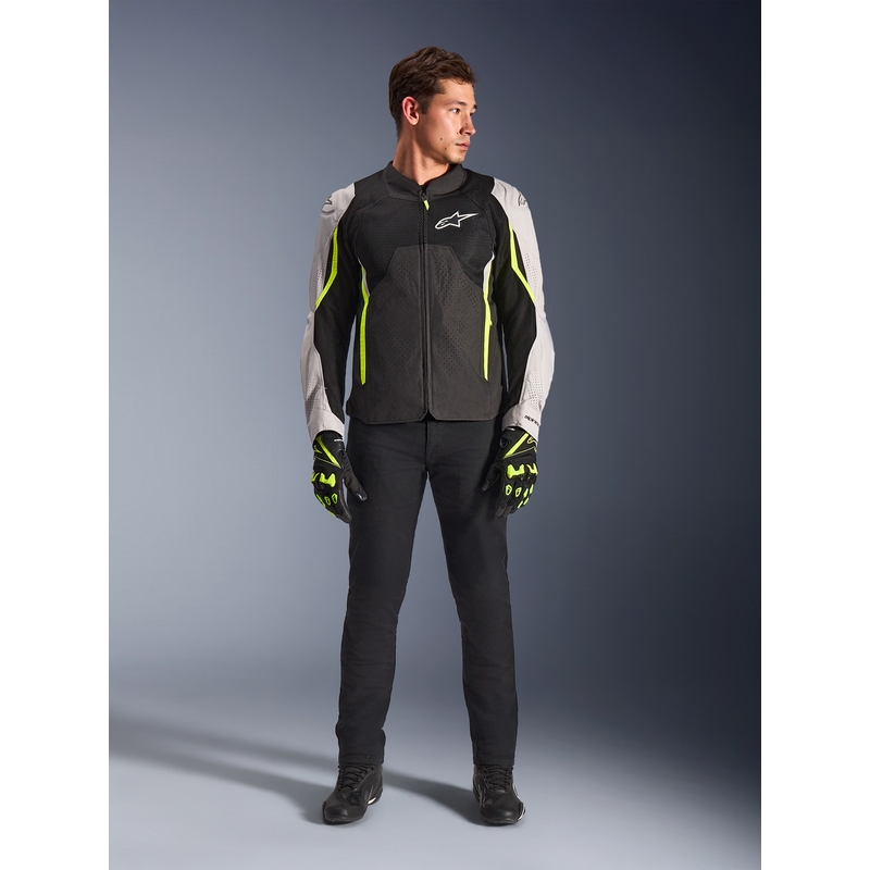 Alpinestars AST V3 Air moottoripyörätakki valkoinen-fluo keltainen-musta