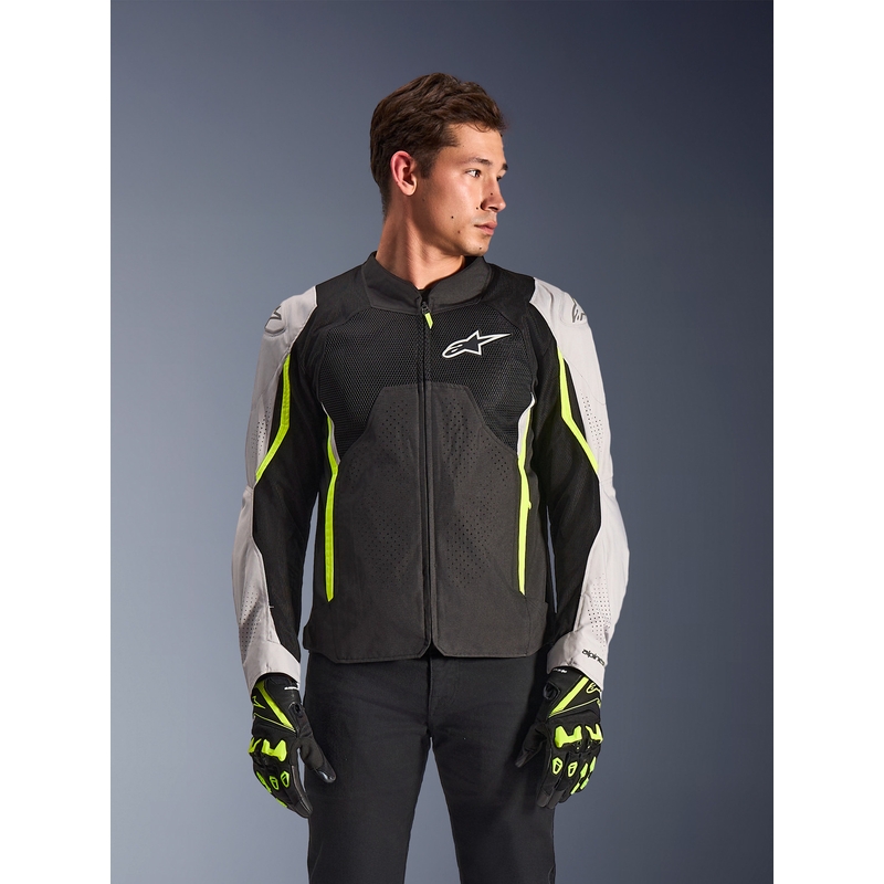 Alpinestars AST V3 Air moottoripyörätakki valkoinen-fluo keltainen-musta