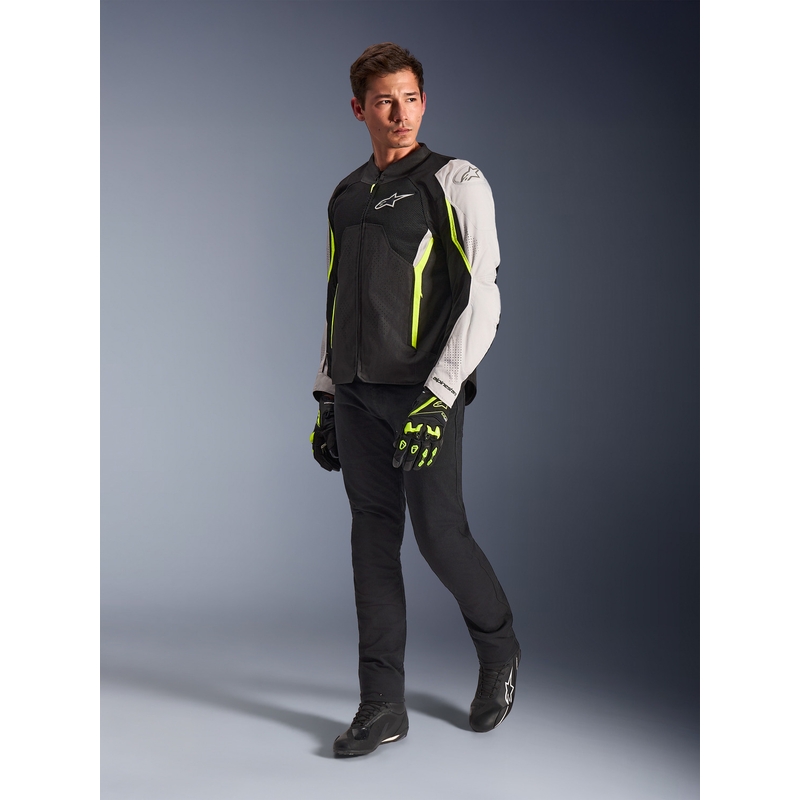 Alpinestars AST V3 Air moottoripyörätakki valkoinen-fluo keltainen-musta