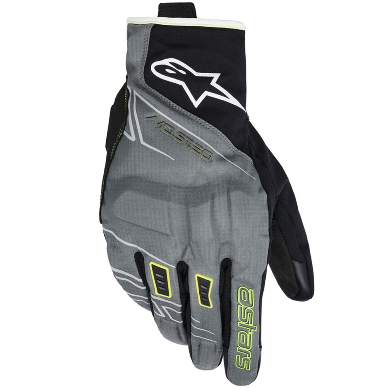 Alpinestars MOBLAST vedenpitävät moottoripyöräkäsineet harmaa-musta-fluo keltainen-valkoinen
