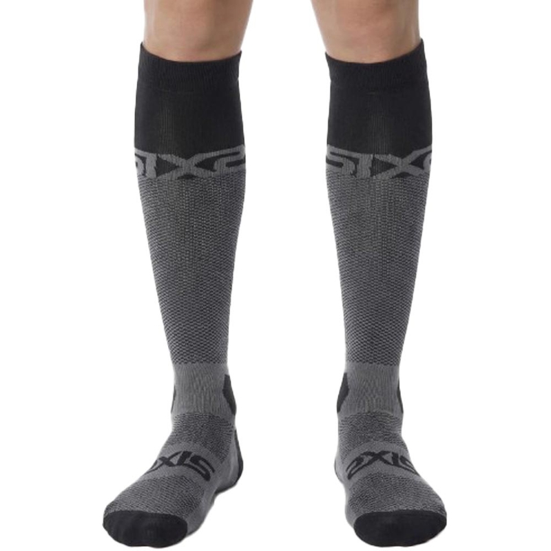 Toiminnalliset polvisukat SIXS LONG RACING V2 musta-harmaa