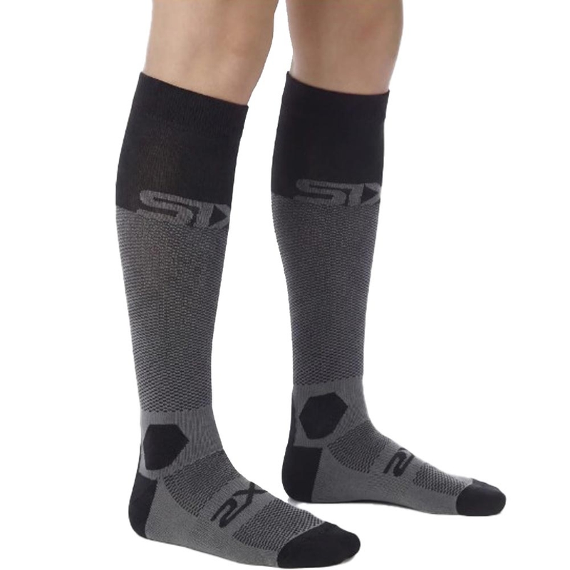 Toiminnalliset polvisukat SIXS LONG RACING V2 musta-harmaa