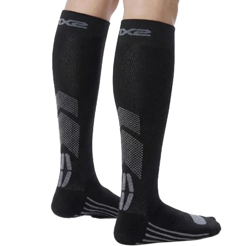 Toiminnalliset polvisukat SIXS MOT V3 musta-harmaa