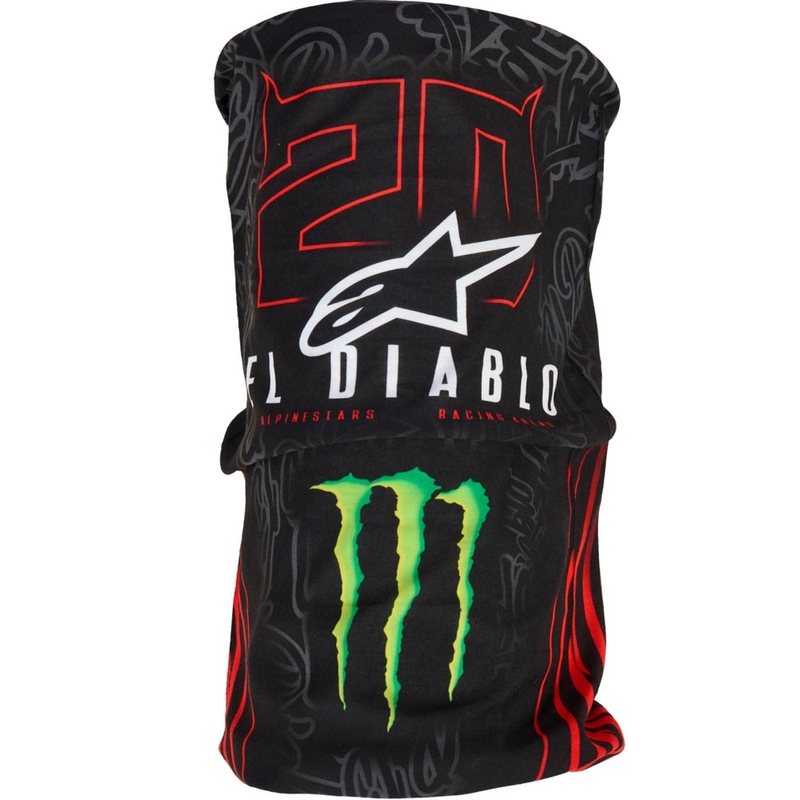 Alpinestars FQ20 Monster Collection Kaulusuoja Musta-Neonpunainen-Sini-Vihreä