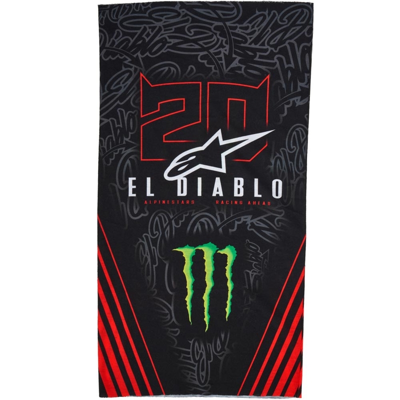 Alpinestars FQ20 Monster Collection Kaulusuoja Musta-Neonpunainen-Sini-Vihreä