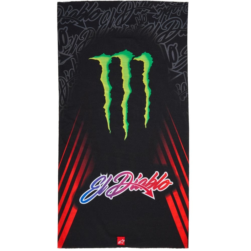 Alpinestars FQ20 Monster Collection Kaulusuoja Musta-Neonpunainen-Sini-Vihreä