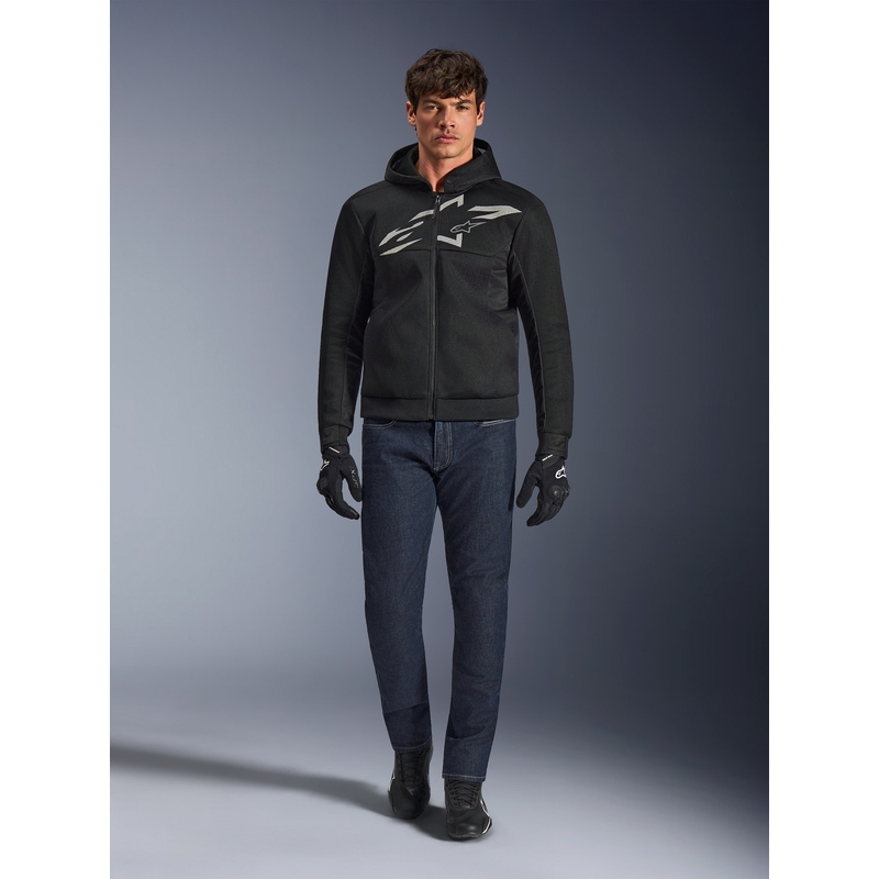 Alpinestars Chrome Superairflow moottoripyörä collegepaita musta-tummanharmaa-valkoinen