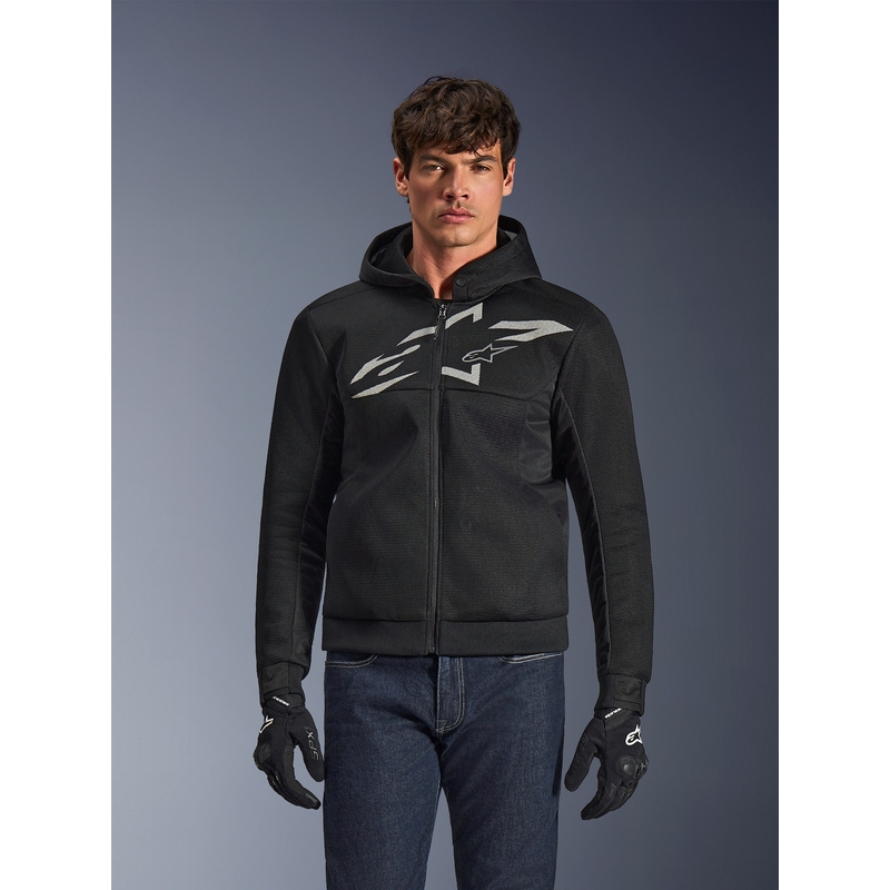 Alpinestars Chrome Superairflow moottoripyörä collegepaita musta-tummanharmaa-valkoinen