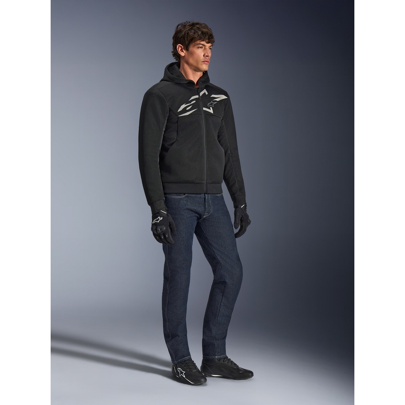 Alpinestars Chrome Superairflow moottoripyörä collegepaita musta-tummanharmaa-valkoinen