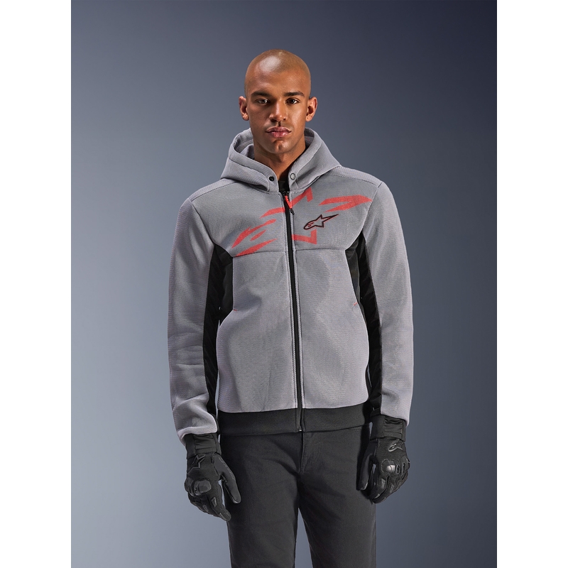 Alpinestars Chrome Superairflow moottoripyörä collegepaita musta-vaaleanharmaa-fluopunainen