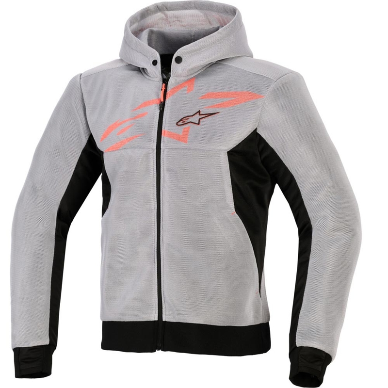 Alpinestars Chrome Superairflow moottoripyörä collegepaita musta-vaaleanharmaa-fluopunainen